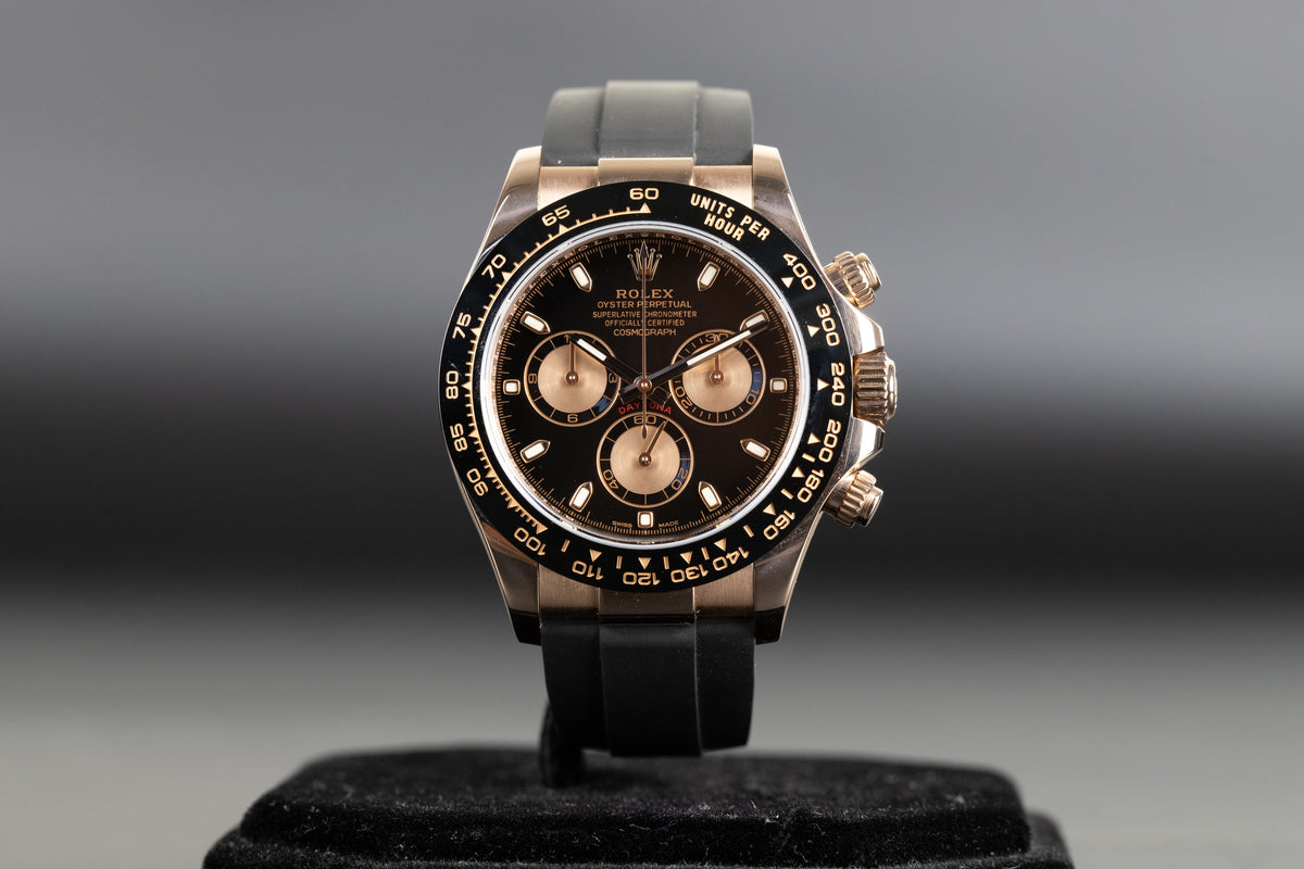 Rolex<br>116515LN Daytona Rose Gold Oysterflex Black Dial