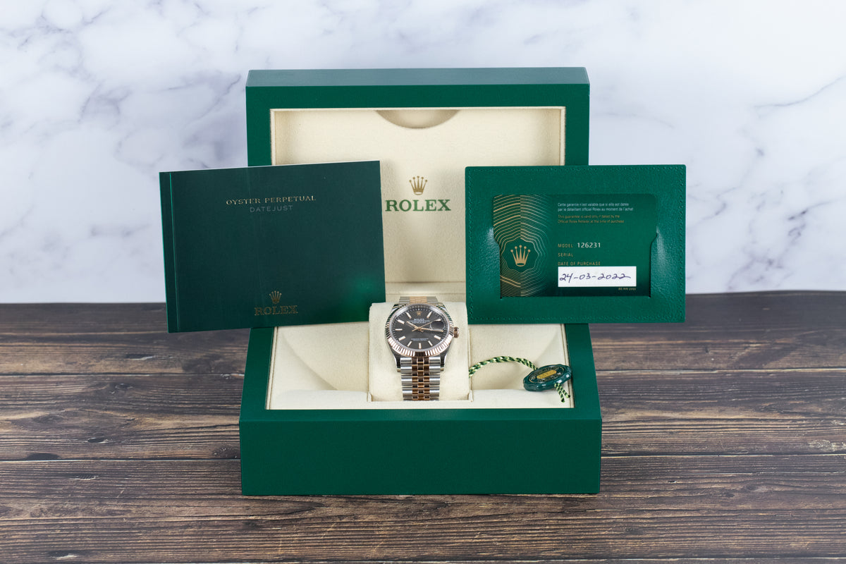 Rolex<br>126231 Datejust 36 SS/RG Slate Index Dial