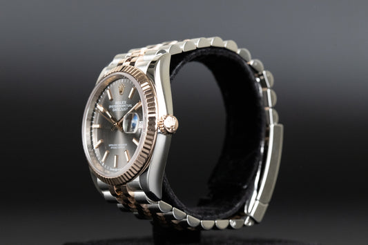 Rolex 126231 Datejust 36 SS/RG Slate Index Dial