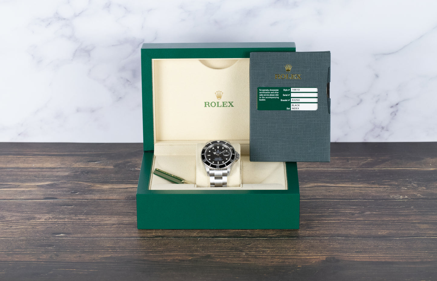 Rolex 16610 Submariner Date with Rehaut No Holes Black Dial
