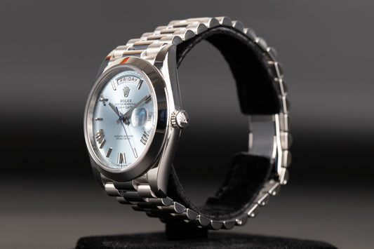 Rolex 228206 DayDate 40 Ice Blue Roman Numeral Dial