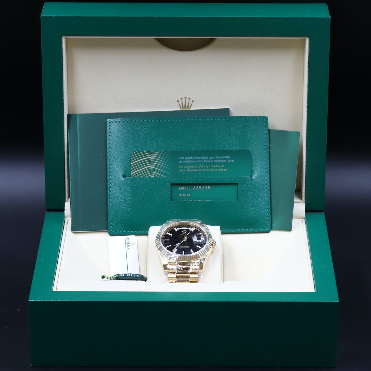 Rolex<br>228238 DayDate 40 Black Index Dial