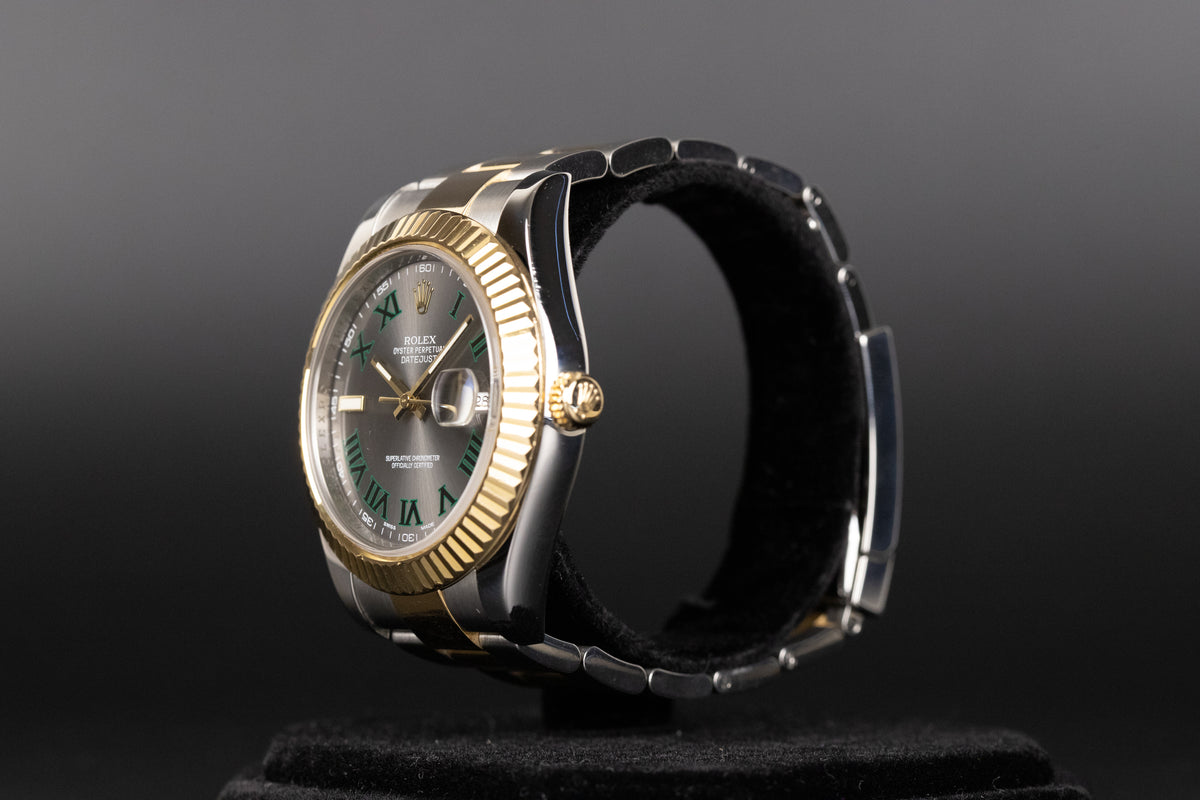 Rolex<br>116333 Datejust II SS/18k Slate Green 'Wimbledon' Dial
