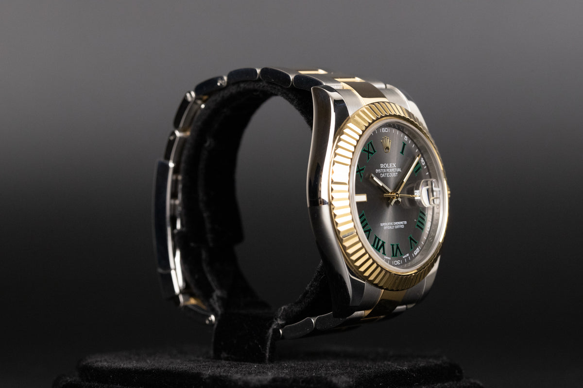 Rolex<br>116333 Datejust II SS/18k Slate Green 'Wimbledon' Dial
