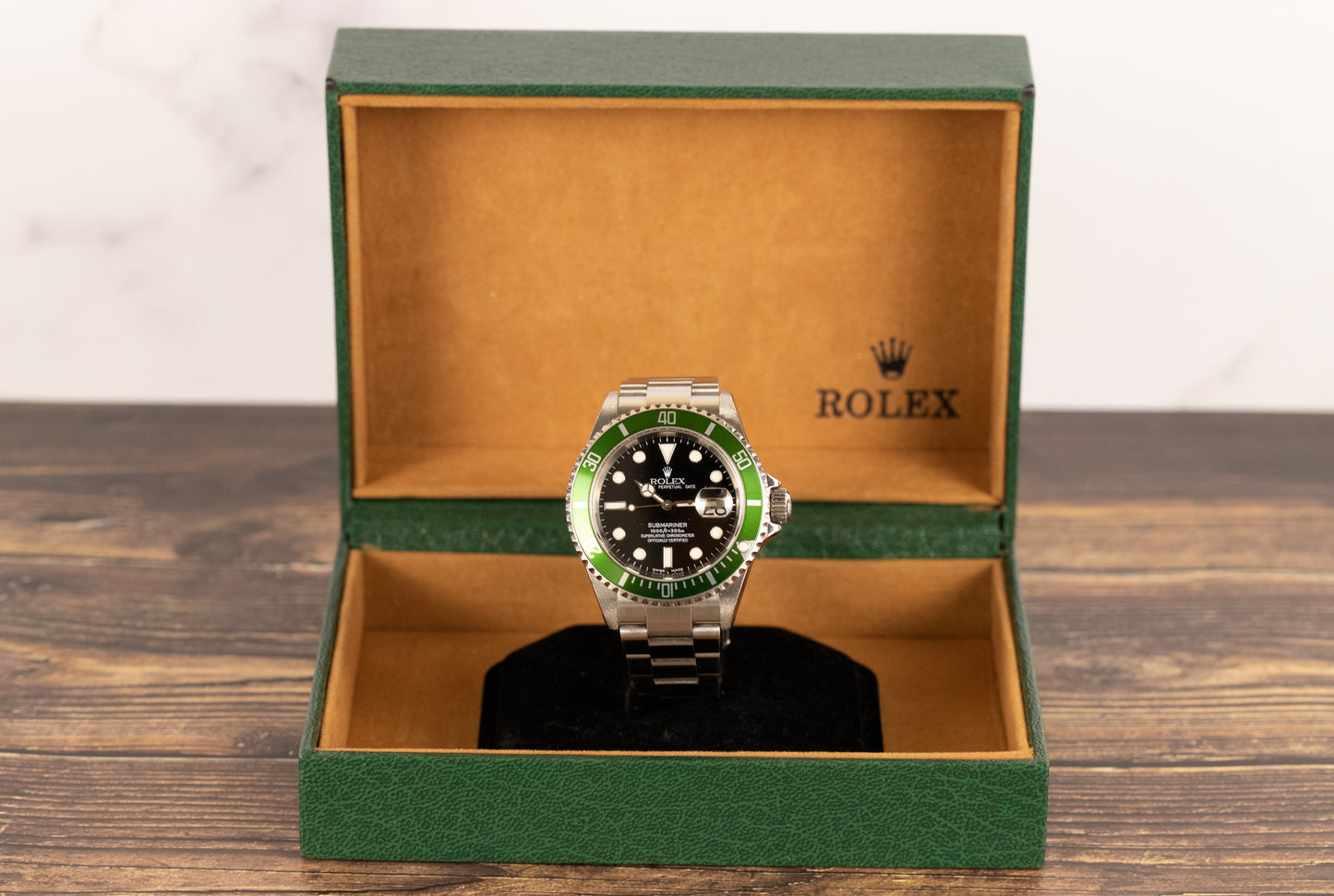 Rolex 16610LV Submariner 'Kermit' Flat Four
