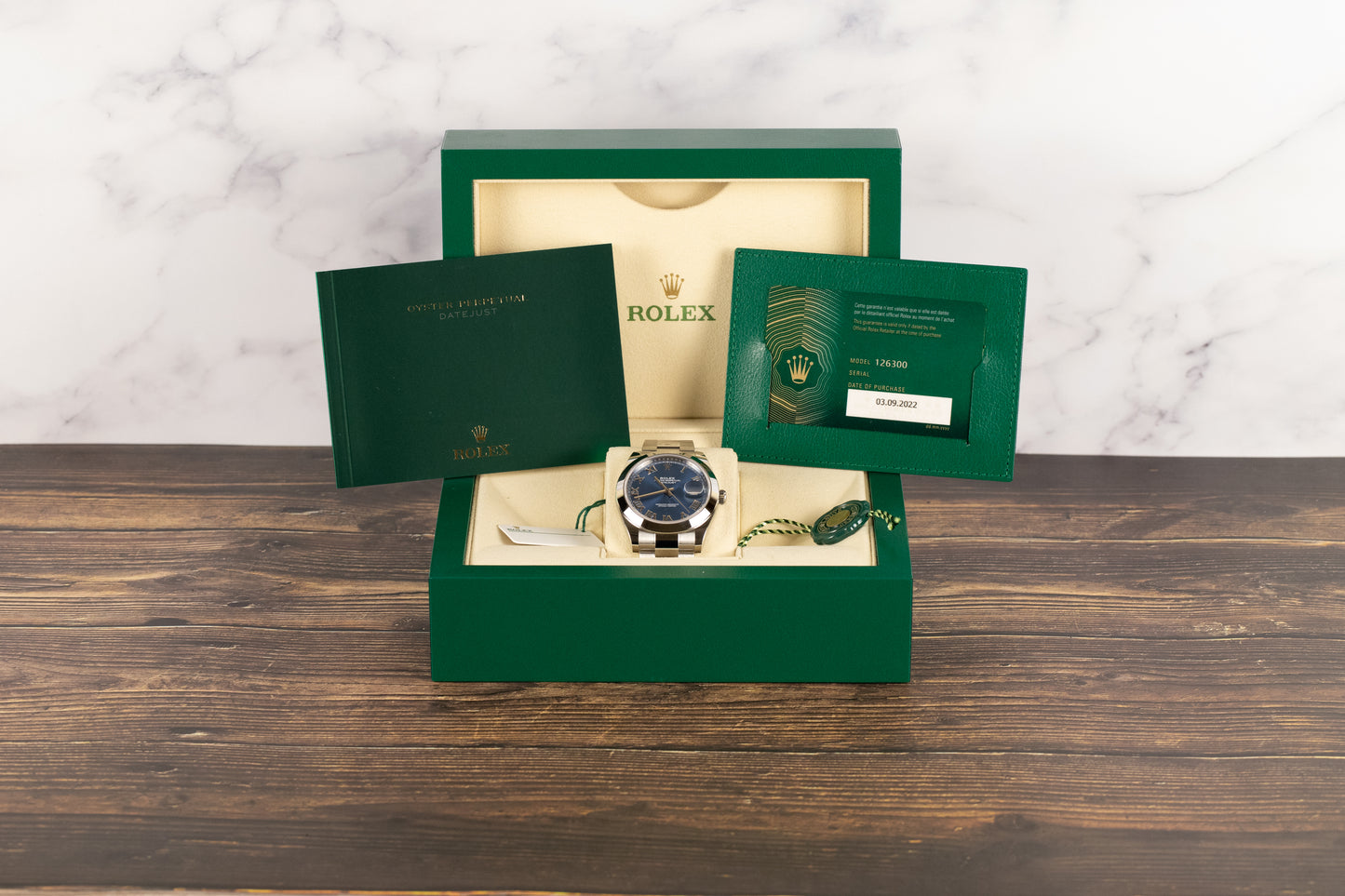 Rolex 126300 Datejust 41 Blue Roman Numeral Dial