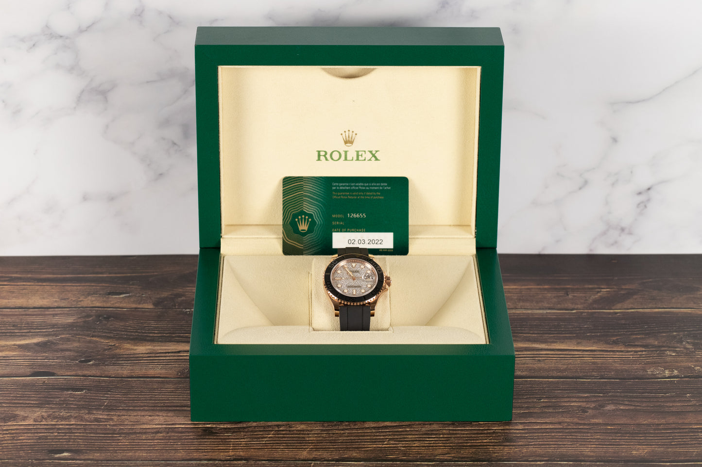Rolex 126655 Yacht-Master 40 Oysterflex Pave Diamond Dial