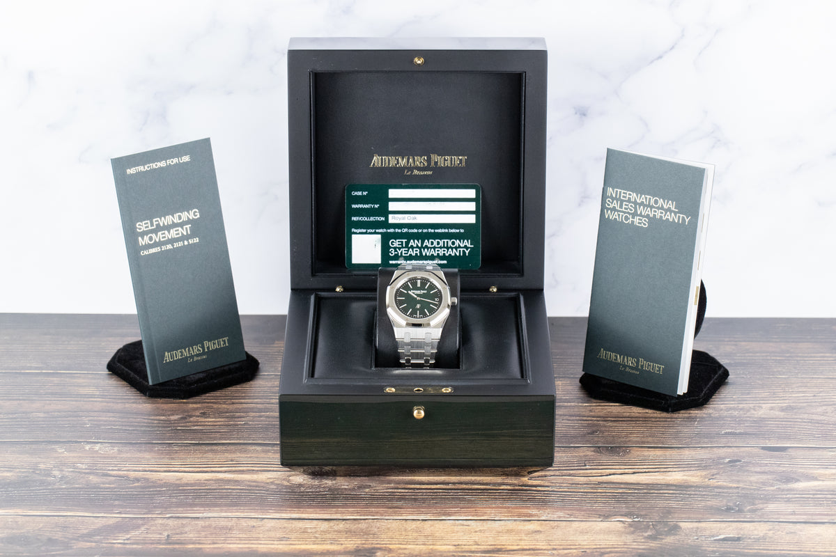 Audemars Piguet<br>15202PT Royal Oak Jumbo Green Dial