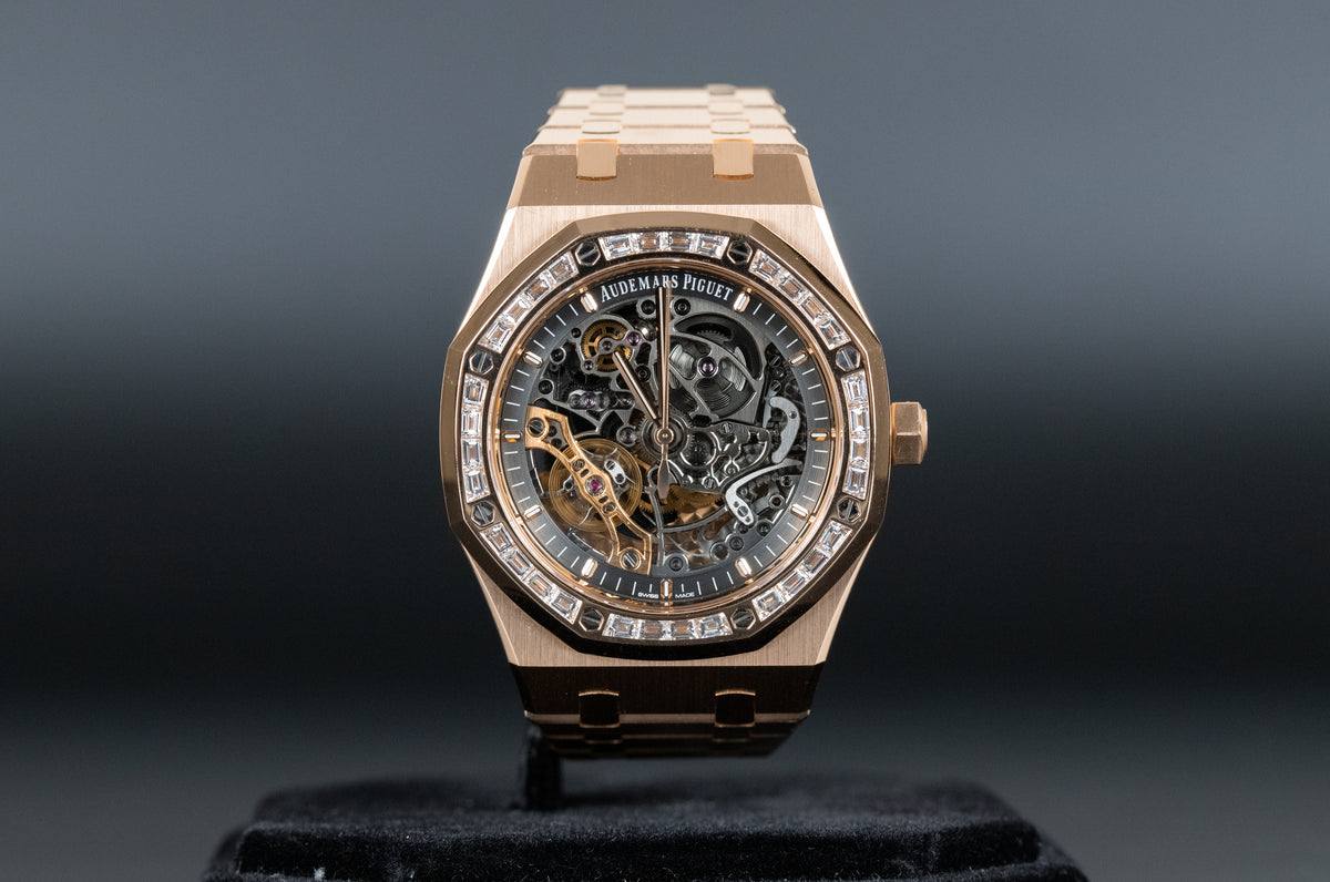 Audemars Piguet<br>15412OR Royal Oak Double Balance Wheel Openworked Factory Baguette Bezel