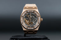Audemars Piguet<br>15412OR Royal Oak Double Balance Wheel Openworked Factory Baguette Bezel