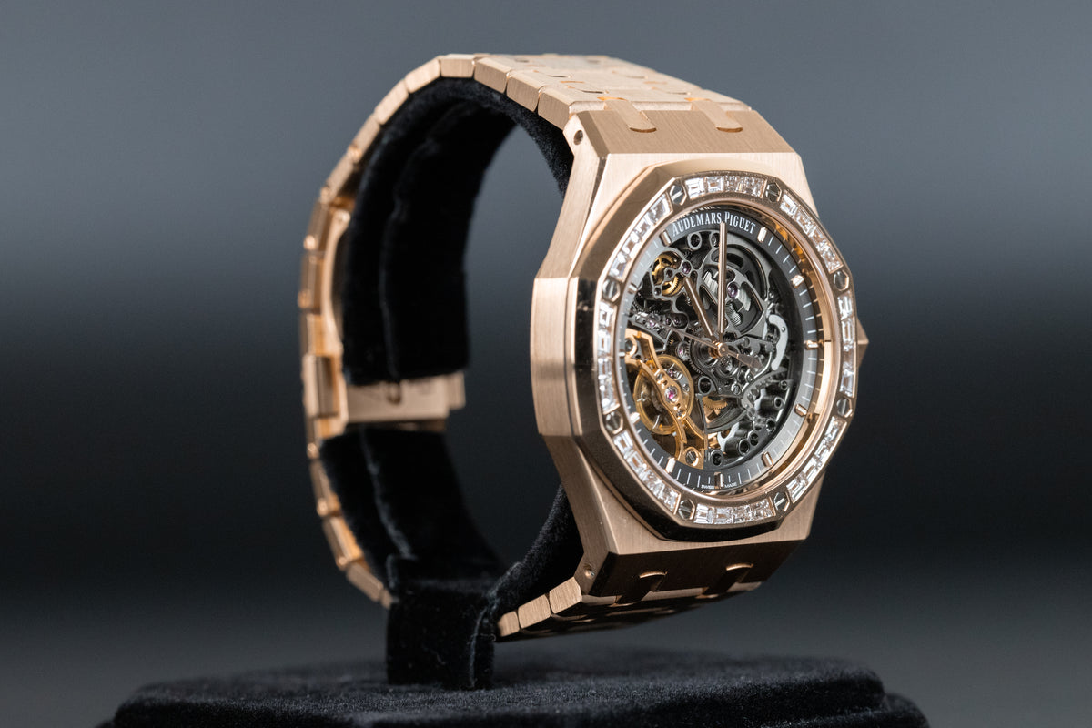 Audemars Piguet<br>15412OR Royal Oak Double Balance Wheel Openworked Factory Baguette Bezel
