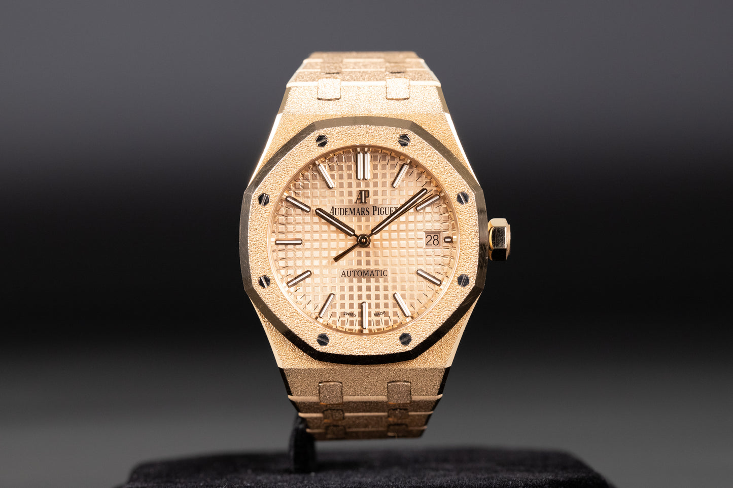 Audemars Piguet 15454OR Royal Oak 37mm Frosted Rose Gold Pink Dial