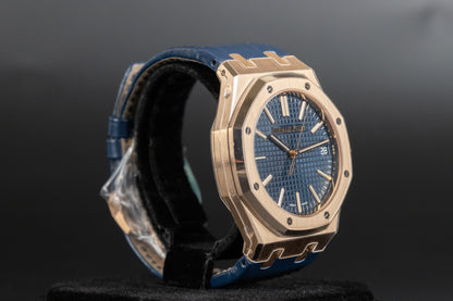 Audemars Piguet 15510OR Royal Oak Blue Dial Blue Strap