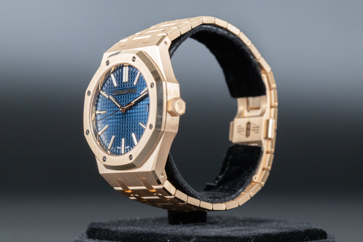 Audemars Piguet15510OR Royal Oak Blue Dial – Newport Watch Club