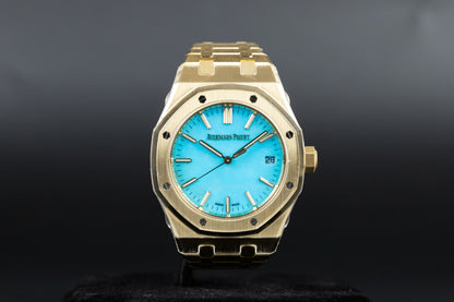 Audemars Piguet 15550BA Royal Oak 37mm Yellow Gold Turquoise Dial