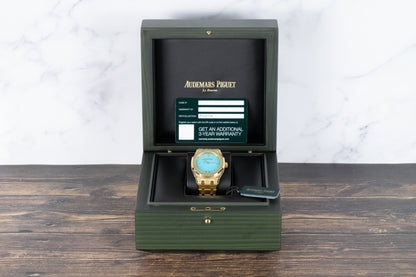 Audemars Piguet 15550BA Royal Oak 37mm Yellow Gold Turquoise Dial