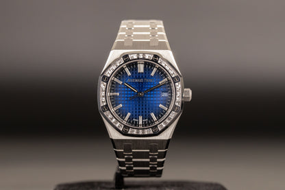 Audemars Piguet 77451BC Royal Oak Blue Dial Diamond Bezel