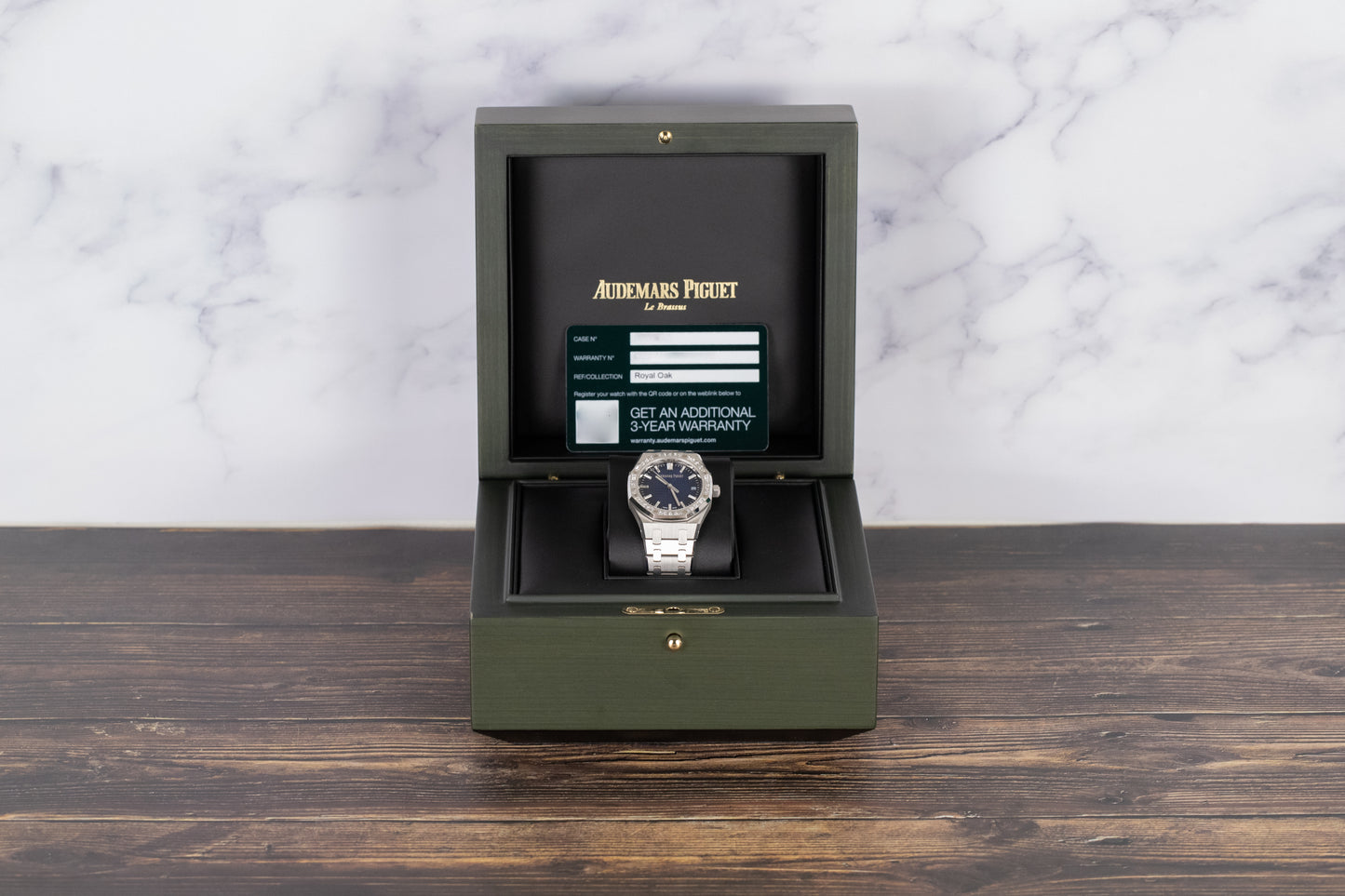 Audemars Piguet 77451BC Royal Oak Blue Dial Diamond Bezel