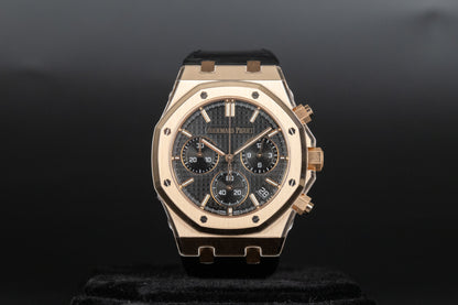 Audemars Piguet 26240OR Royal Oak Chronograph Flyback Black Dial Black Strap