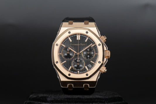 Audemars Piguet 26240OR Royal Oak Chronograph Flyback Black Dial Black Strap