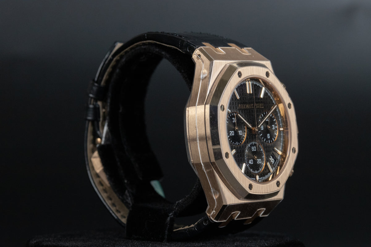 Audemars Piguet<br>26240OR Royal Oak Chronograph Flyback Black Dial Black Strap