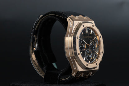 Audemars Piguet 26240OR Royal Oak Chronograph Flyback Black Dial Black Strap