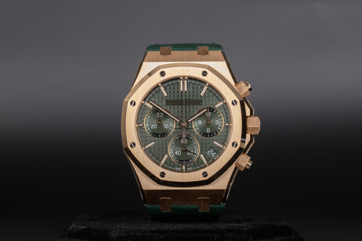 Audemars Piguet 26240OR Royal Oak Chronograph Flyback Green Dial Green Strap