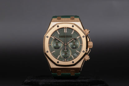 Audemars Piguet 26240OR Royal Oak Chronograph Flyback Green Dial Green Strap