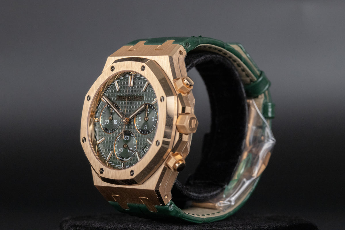 Audemars Piguet<br>26240OR Royal Oak Chronograph Flyback Green Dial Green Strap