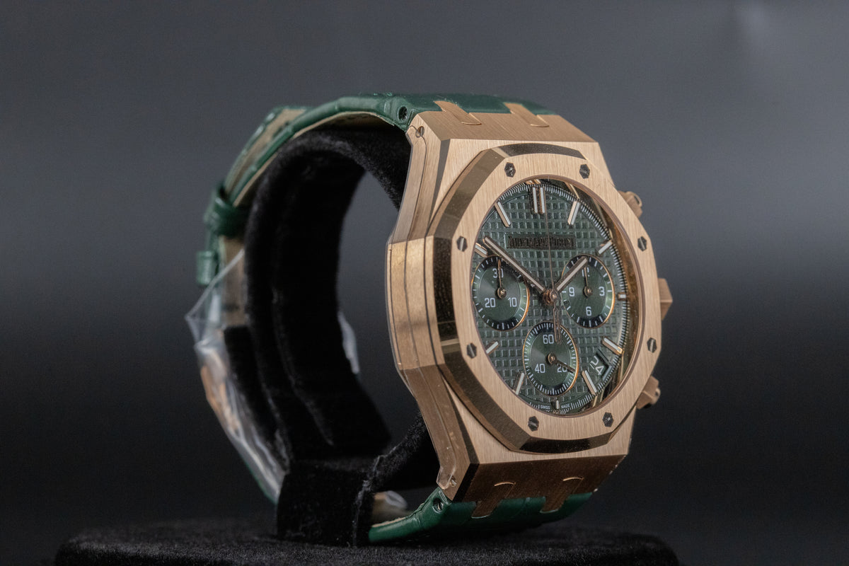 Audemars Piguet<br>26240OR Royal Oak Chronograph Flyback Green Dial Green Strap