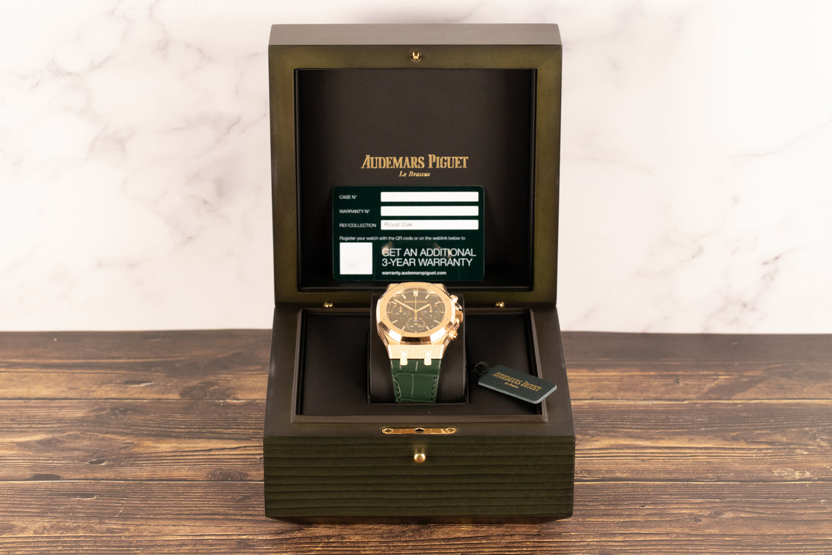 Audemars Piguet<br>26240OR Royal Oak Chronograph Flyback Green Dial Green Strap