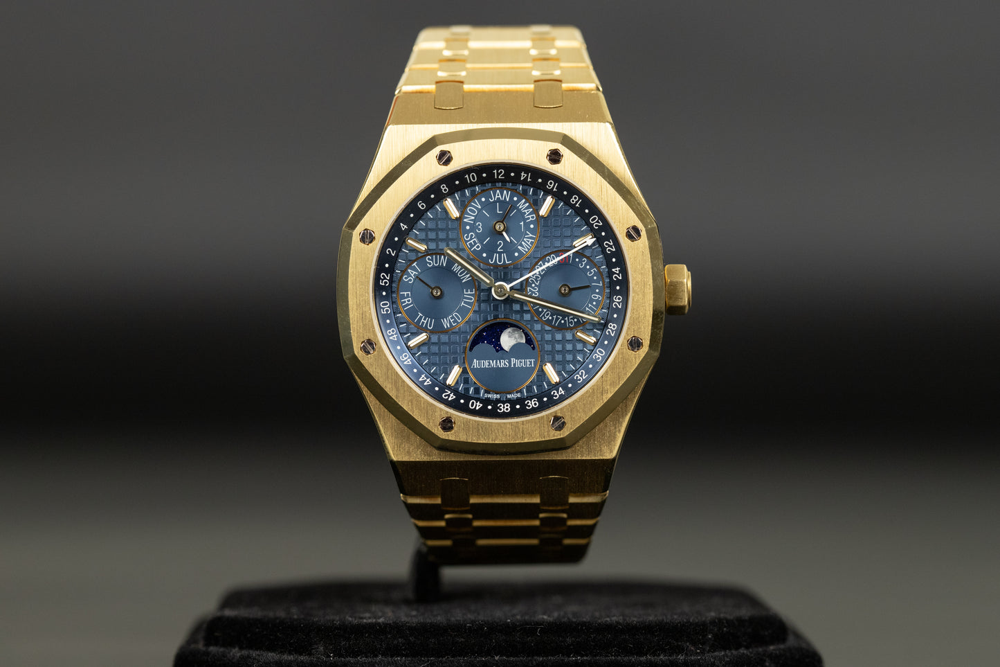 Audemars Piguet 26574BA Royal Oak Perpetual Calendar Yellow Gold Blue Dial