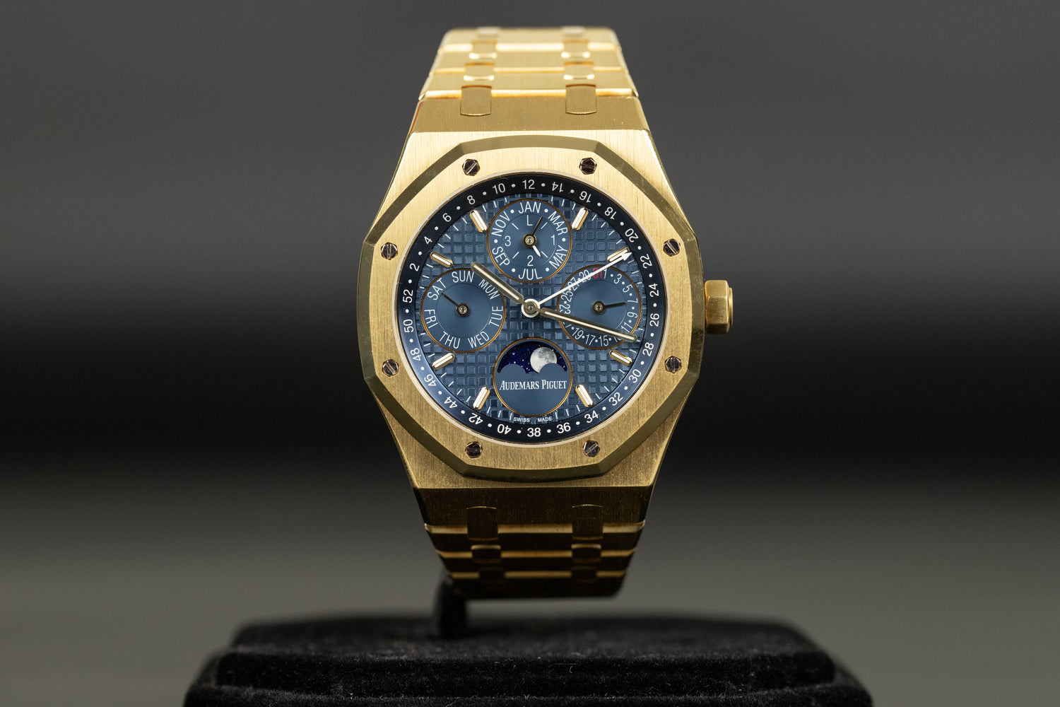 Audemars Piguet 26574BA Royal Oak Perpetual Calendar Yellow Gold Blue Dial