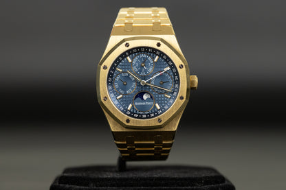 Audemars Piguet 26574BA Royal Oak Perpetual Calendar Yellow Gold Blue Dial
