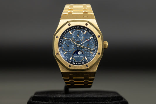 Audemars Piguet 26574BA Royal Oak Perpetual Calendar Yellow Gold Blue Dial