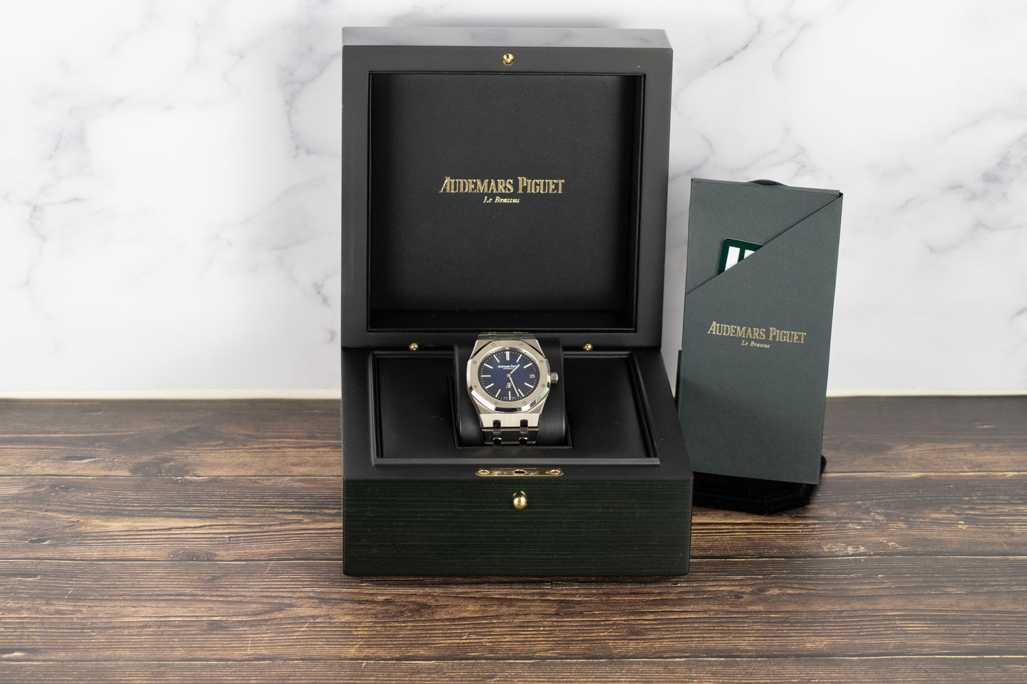 Audemars Piguet 15202IP Royal Oak Jumbo Platinum Titanium Smoked Blue Dial Limited to 250