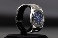 Audemars Piguet<br>15202IP Royal Oak Jumbo Platinum Titanium Smoked Blue Dial Limited to 250