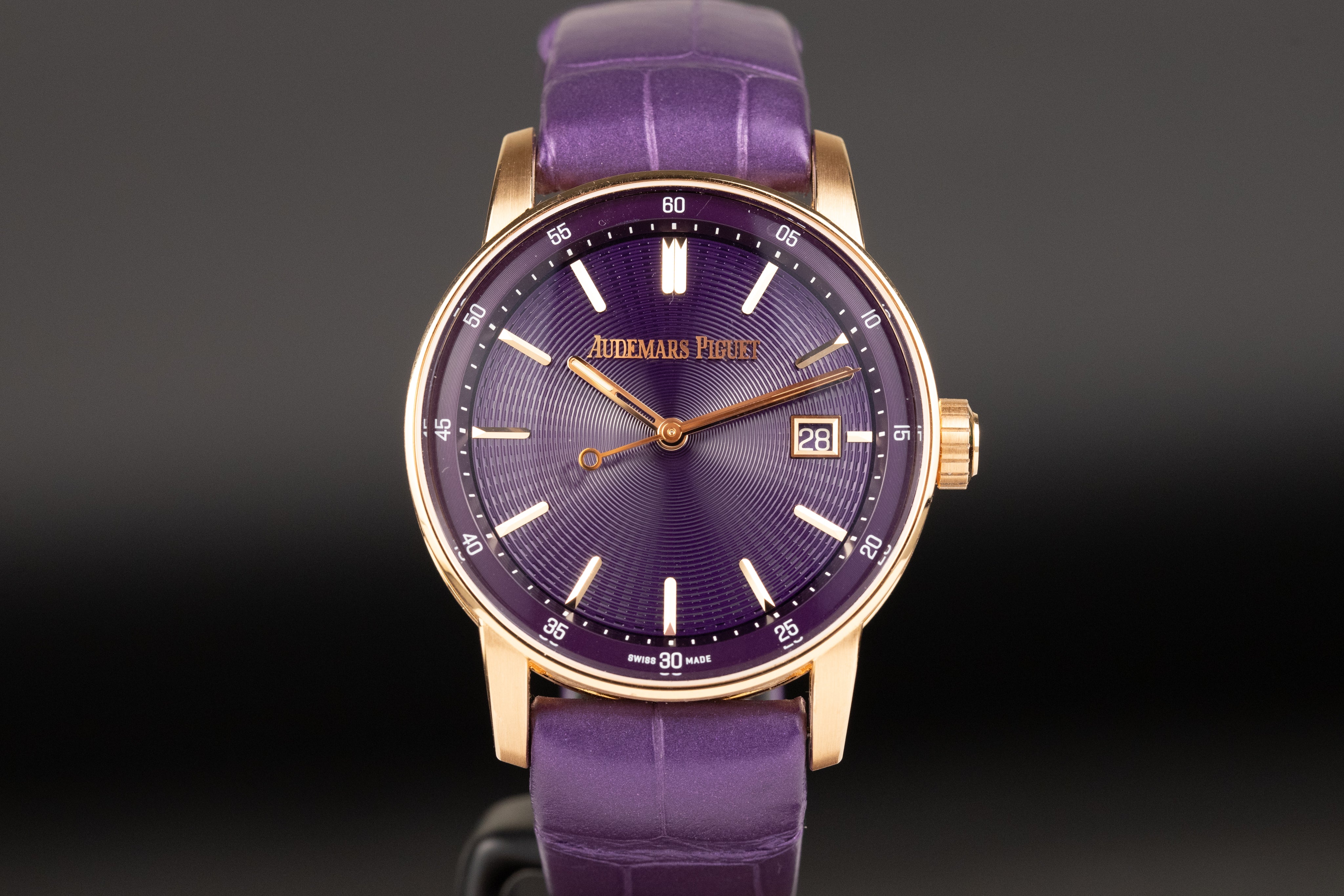 Audemars Piguet 15210OR Code 11.59 Purple Dial – Newport Watch Club