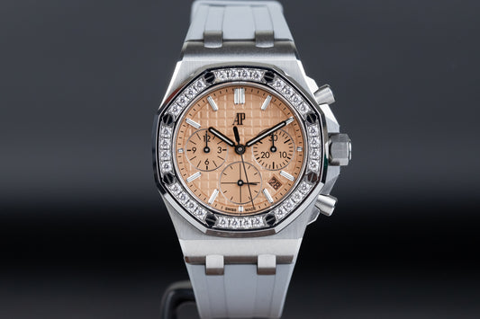 Audemars Piguet 26231ST Ladies Royal Oak Offshore 37mm Salmon Dial Diamond Bezel