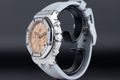 Audemars Piguet 26231ST Ladies Royal Oak Offshore 37mm Salmon Dial Diamond Bezel