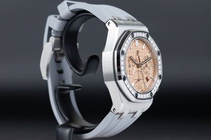 Audemars Piguet 26231ST Ladies Royal Oak Offshore 37mm Salmon Dial Diamond Bezel