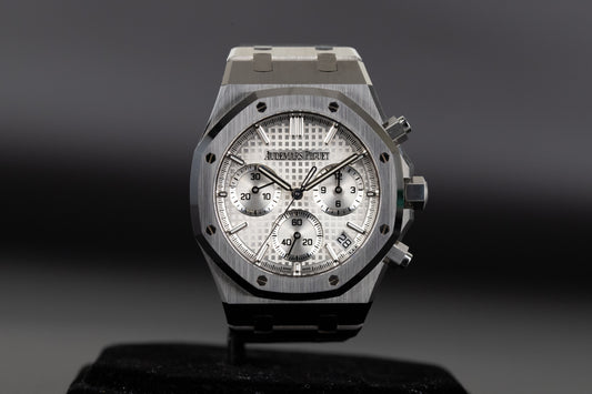 Audemars Piguet 26240ST Royal Oak Chronograph Flyback White Dial 50th Anniversary
