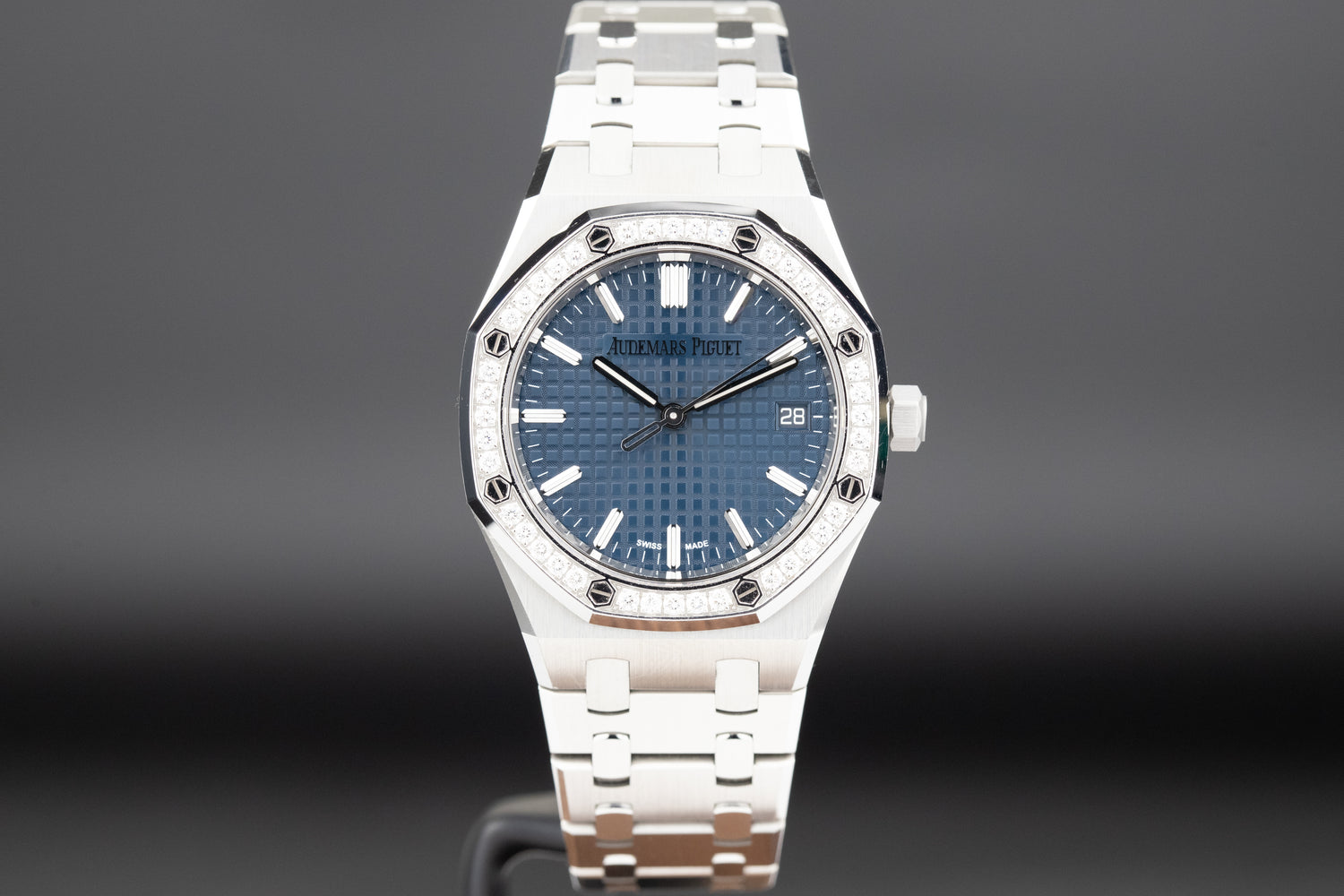Audemars Piguet 77451ST Royal Oak Blue Dial Diamond Bezel