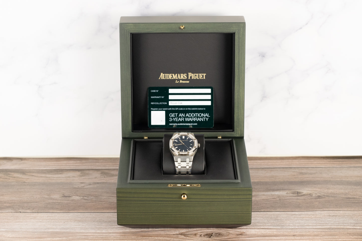 Audemars Piguet 77451ST Royal Oak Blue Dial Diamond Bezel
