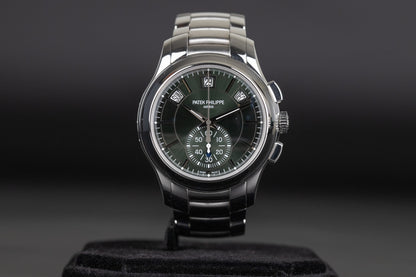 Patek Philippe 5905/1A Complications Flyback Chronograph Annual Calendar Green Dial