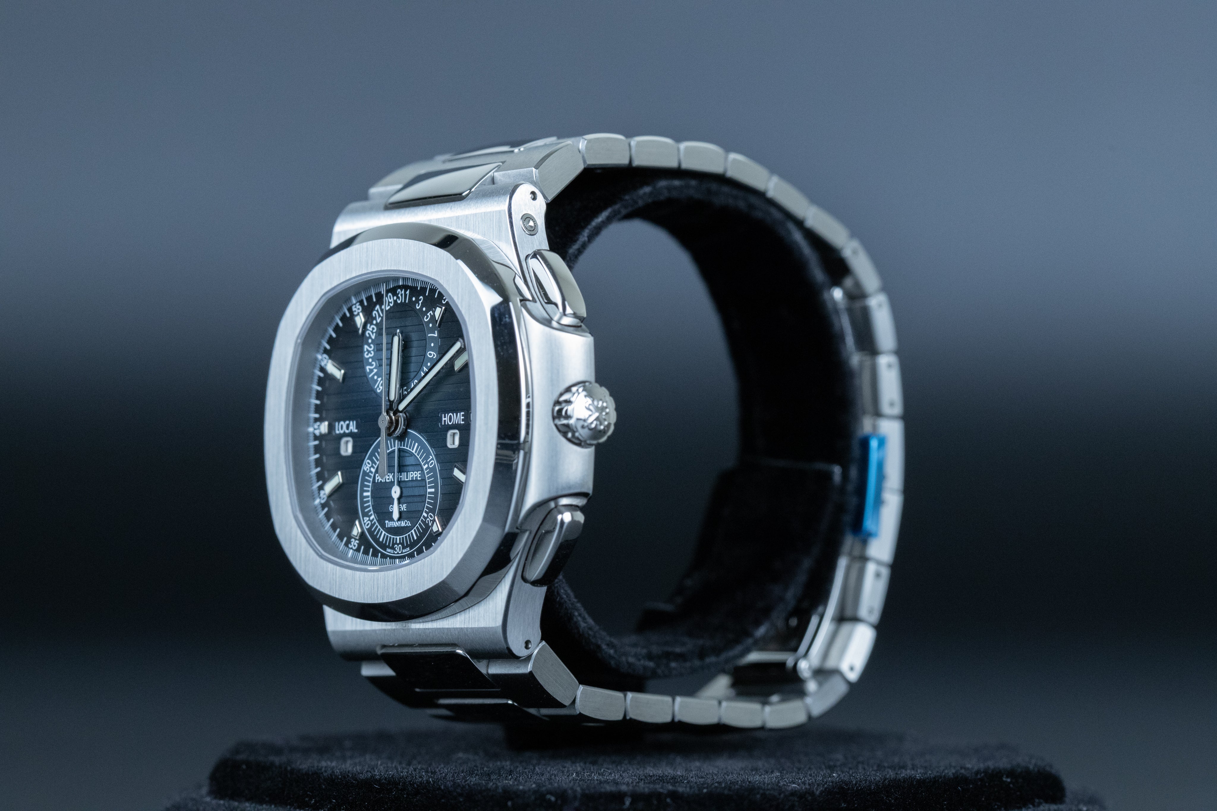 Patek Philippe5990 1A Nautilus Travel Time Chronograph Tiffany C Newport Watch Club