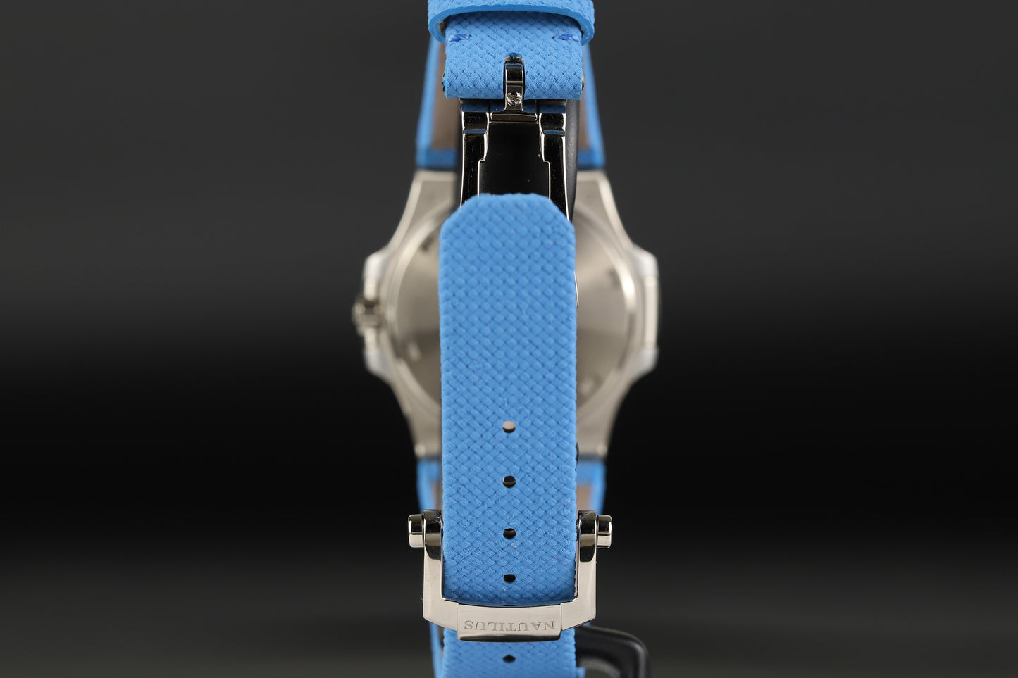 Patek Philippe 7010G Nautilus White Gold Blue Dial Diamond Bezel