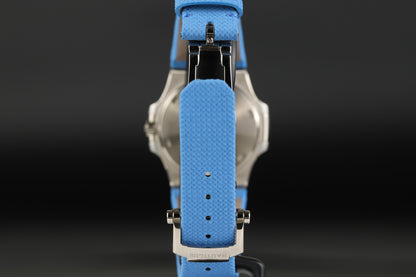 Patek Philippe 7010G Nautilus White Gold Blue Dial Diamond Bezel