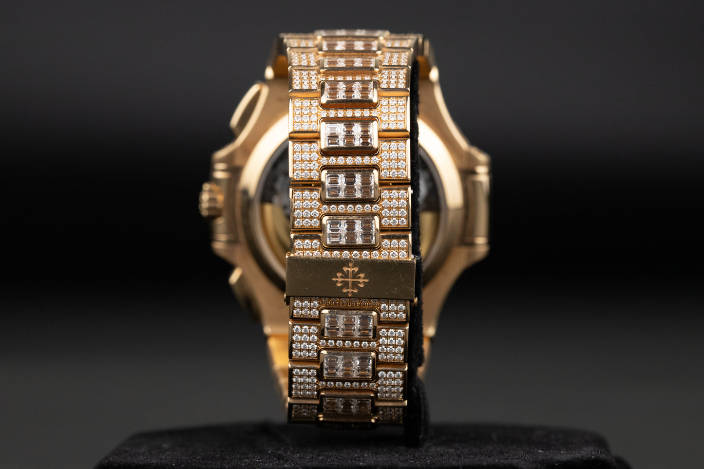 Patek Philippe 5980/1400R Nautilus Chronograph Factory Diamond Black Dial