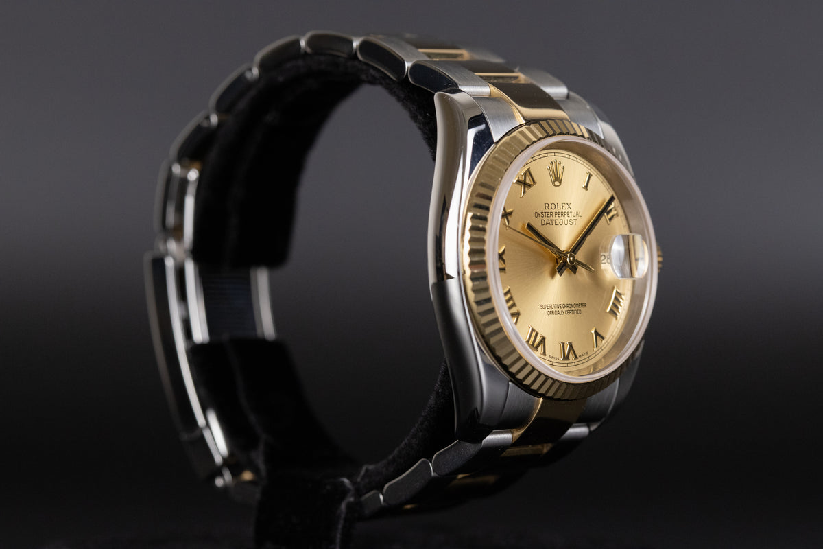 Rolex<br>116233 Datejust 36 SS/YG Champagne Roman Numeral Dial
